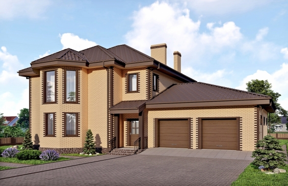 Rg6607 - Двухэтажный дом с подвалом, гаражом со смотровой ямой и террасой